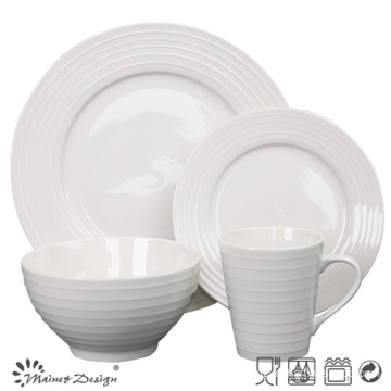 Porcelain Ceramic Embossed Dinner Set